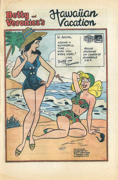 An Old Comic Book With Two Women In Bikinis On The Beach And One Is Wearing A Hat