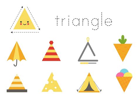 Aprendizaje De Formas Geométricas Básicas Para Niños Lindo Triángulo