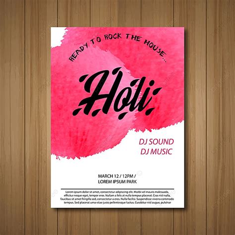 Holi Invitation With Pink Background Template For Free Download On Pngtree