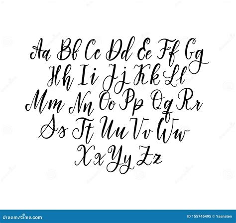 Vector Hand Drawn Simple Thin Lettering Alphabet Capitals And