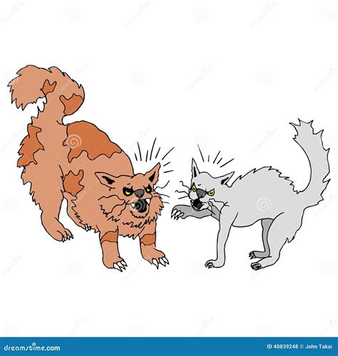Fighting Cats Stock Vector Illustration Of Mean Graphic 40839248