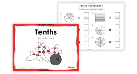 Tenths Worksheet Maths Year 3