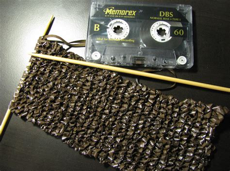 She Knit A Scarf Using Cassette Tape Note If Youre Thinking Of