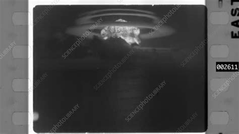 Castle Bravo Hydrogen Bomb Test High Speed Footage 1954 Stock Video