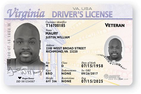 Material used for real virginia id card: Veteran License Indicator | Virginia Department of ...