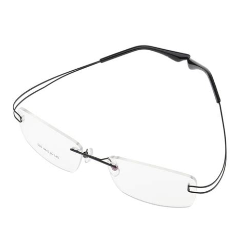 Black Flexible Unisex Lightweight Eyeglass Frames Rimless Glasses Spectacles Ebay