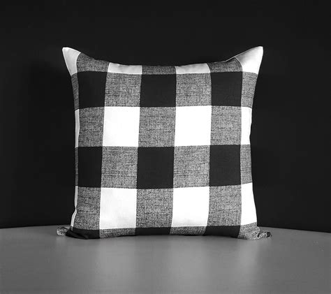 Add comfort and style to your patio furniture with outdoor cushions & pillows. Buffalo Check Black, Plaid Pillow Cover | Outdoor chair ...