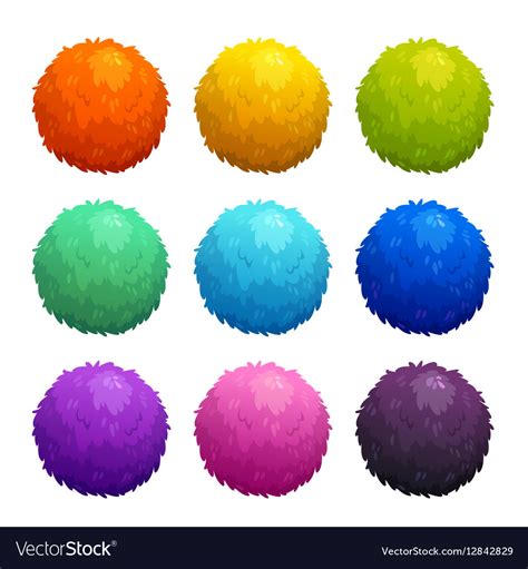 Colorful Cartoon Furry Balls Royalty Free Vector Image