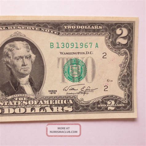 2 Dollar Bill 1976 With Stamp And Postmark
