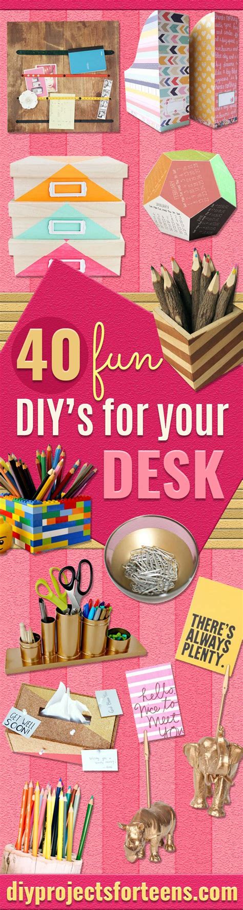 40 Fun Diys For Your Desk Cool Diy Projects Diy Projects For Teens