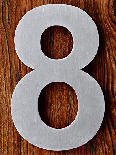 Qt Modern House Number 6 Inch Brushed Stainless Steel Number 8