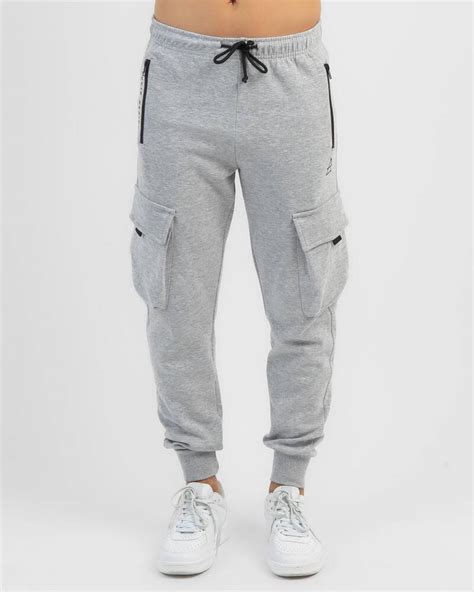 Lucid Cargo Track Pants In Light Grey Marle Fast Shipping And Easy
