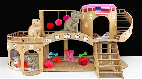 Diy Amazing Cat House For Two Beautiful Kittens Youtube