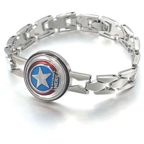 The Avengers Captain America Shield Figaro Bracelet Marvel Comics 3d