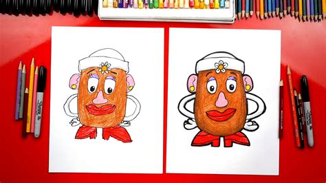 Add in details around the face to create a more realistic feel and creases in the eyes. How To Draw Mrs. Potato Head - Challenge Time! - Art For ...
