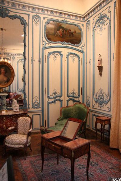 Ornate Blue Wall Filigree From Demolished Mansion And Period Furniture In