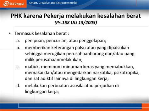 Detail Pemutusan Hubungan Kerja Jenis Jenis Phk Ppt Download