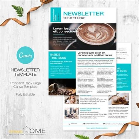 Newsletter Template Page Editable Real Estate Newsletter Etsy
