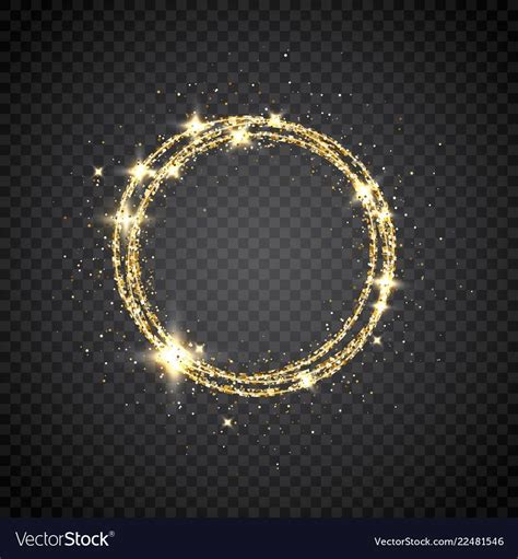 Glitter Gold Circle Frame With Space For Text Sparkling Golden Frame
