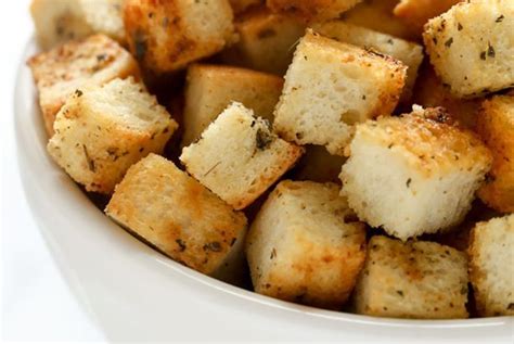 Homemade Garlic And Herb Croutons Baked By Rachel Croutons Homemade