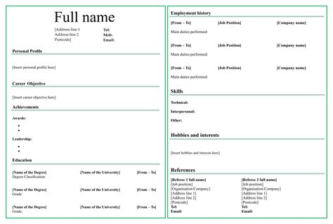 Resume Of Former 7 Best Images Of Fill In Blank Printable Resume
