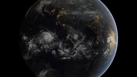 Earth Hurricane Night Space Clouds Asia Storm