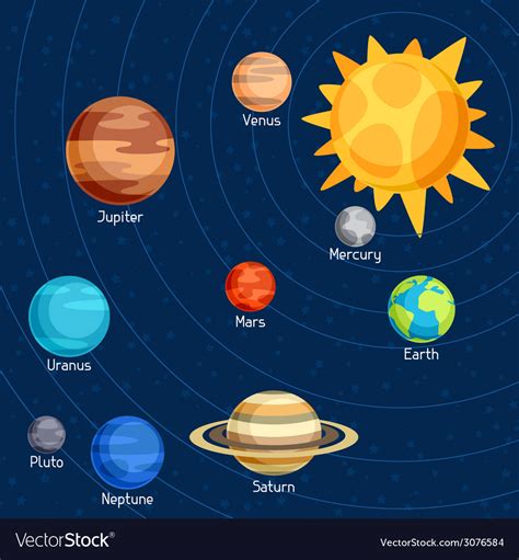 Download Cosmic with planets of the solar system Royalty Free Vector