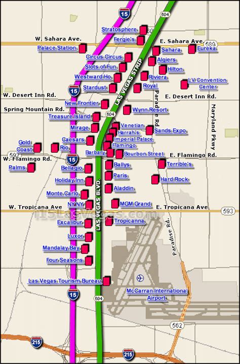 Cool Map Of Las Vegas Strip Hotels References