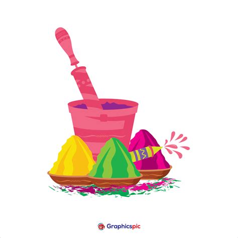 Happy Holi Colorful Elements For Card Design Free Vector Graphics Pic
