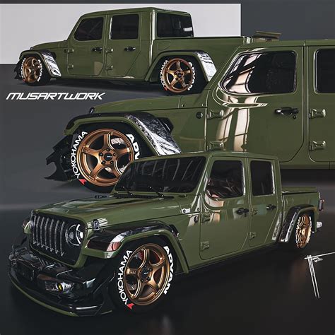 Army Slammed Jeep Gladiator Looks Forged Carbon Armor Plated For Street