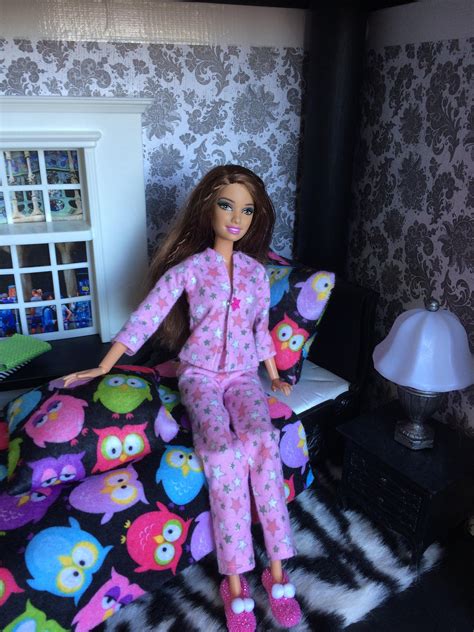 Barbie Doll Size Flannel Pajamas Pjs Outfit Winter Pajama Etsy Flannel Pajamas Winter