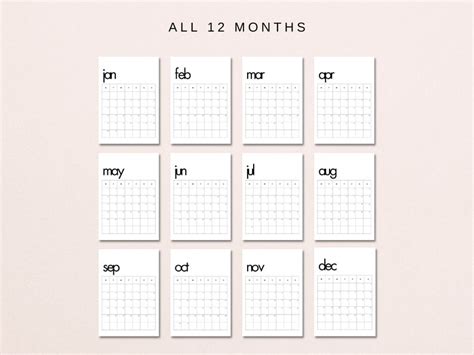 2023 Calendar Printable 2023 Monthly Planner Minimalist Etsy Ireland