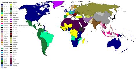 Language Map Most Common World Map Diagram Country Art Maps