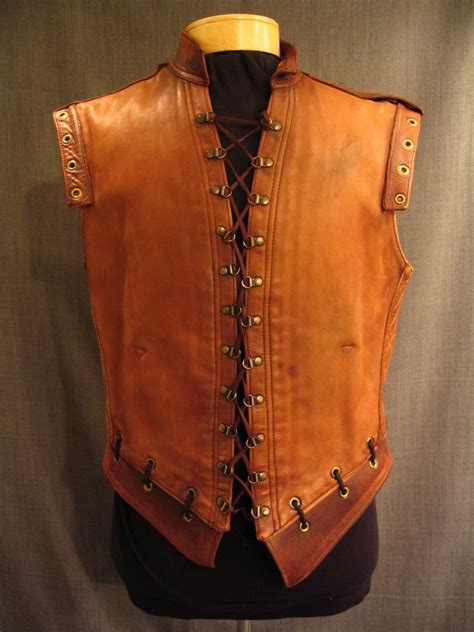 Medieval Doublet Medieval Leather Men C40 Brown Solid