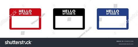 Hello My Name Sticker Icon Set Stock Vector Royalty Free 2104251164