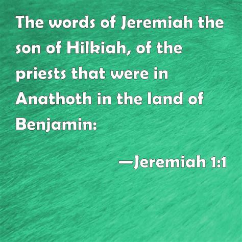 Jeremiah 11 The Words Of Jeremiah The Son Of Hilkiah Of The Priests