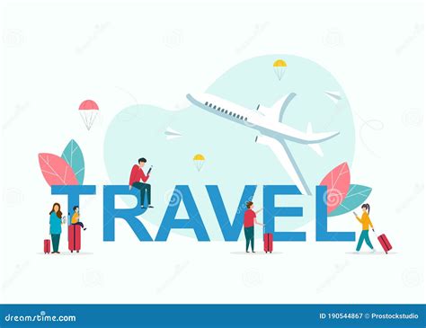 Vector Illustration Of People Sitting On The Word Travel Stock Vector