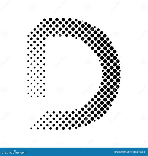 Letter D In Halftone Dotted Letter Illustration Isolated On White