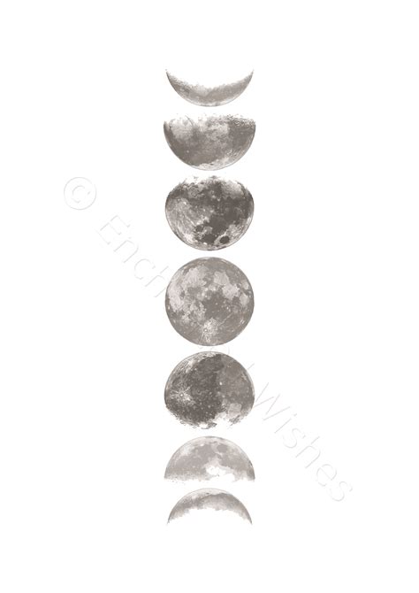 Monochrome Moon Phases Print - Black & White Lunar Phases | Art prints