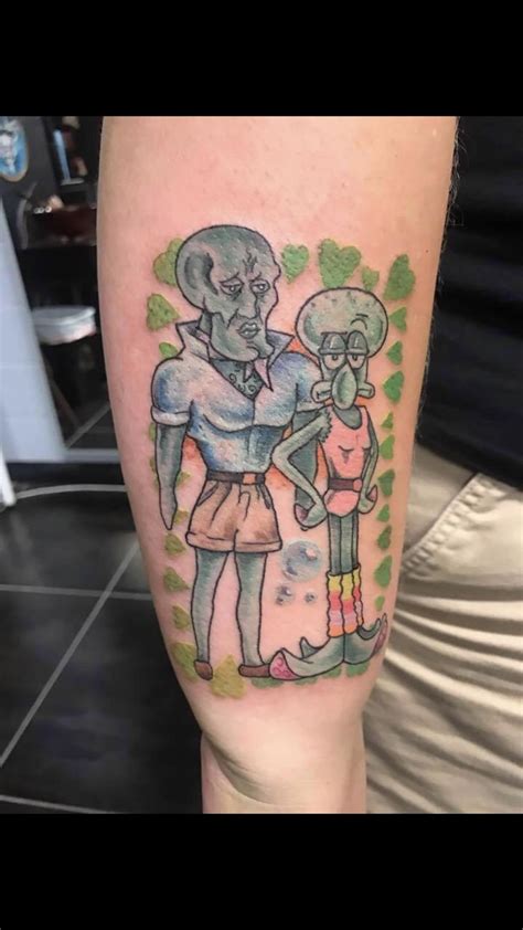 Got This Tattoo A While Back Squidward Mash Up With Ken
