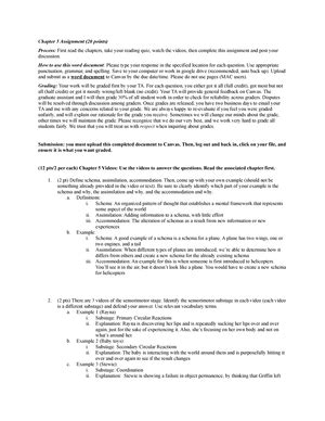 Chapter Assignment Chapter Assignment Points Process