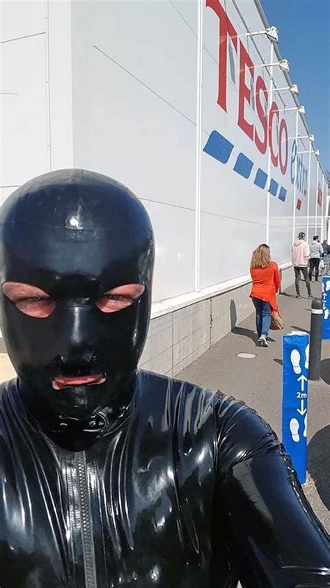 Gimp Man Spotted Shopping For Essentials In Tesco Wearing All Black Latex Suit Daily Star