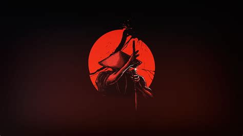 2561x1601px Free Download Hd Wallpaper The Sun Minimalism Japan Sword Warrior Samurai