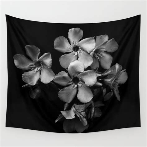 Oleander Flowers In Black And White Wall Tapestry By Vanessagf Society6