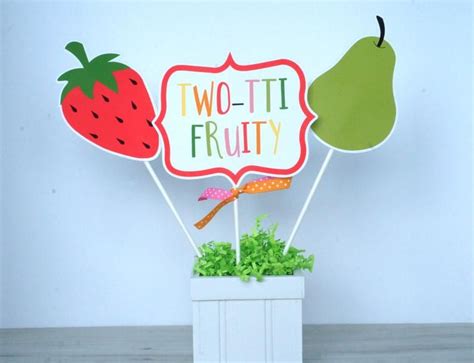 Tutti Fruitti Birthday Party Centerpiece Sticks Twotti Frutti Etsy