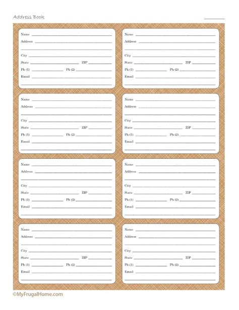 Free Printable Address Pages