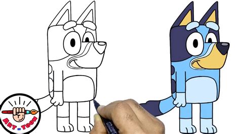 How To Draw Bluey Heeler From Bluey Step By Step Easy Youtube
