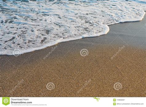 Soft Wave Of Sea Water On Sand Stock Image Image Of Footprints Surf