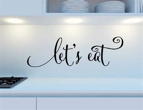 Lets Eat Wall Decal Sticker Lets Eat Decal Kitchen Decal