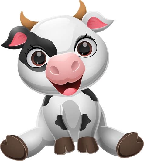 Cute Baby Cow Cartoon Sitting 13016856 Vector Art At Vecteezy